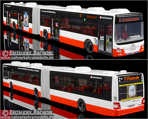 Rietze Busmodell Artikel SIM10186 M A N Lions City G L Hamburger Hochbahn