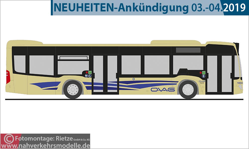 Rietze Busmodell Artikel 69484 Mercedes-Benz Citaro 2012 Oberbergische Verkehrsgesellschaft Gummersbach