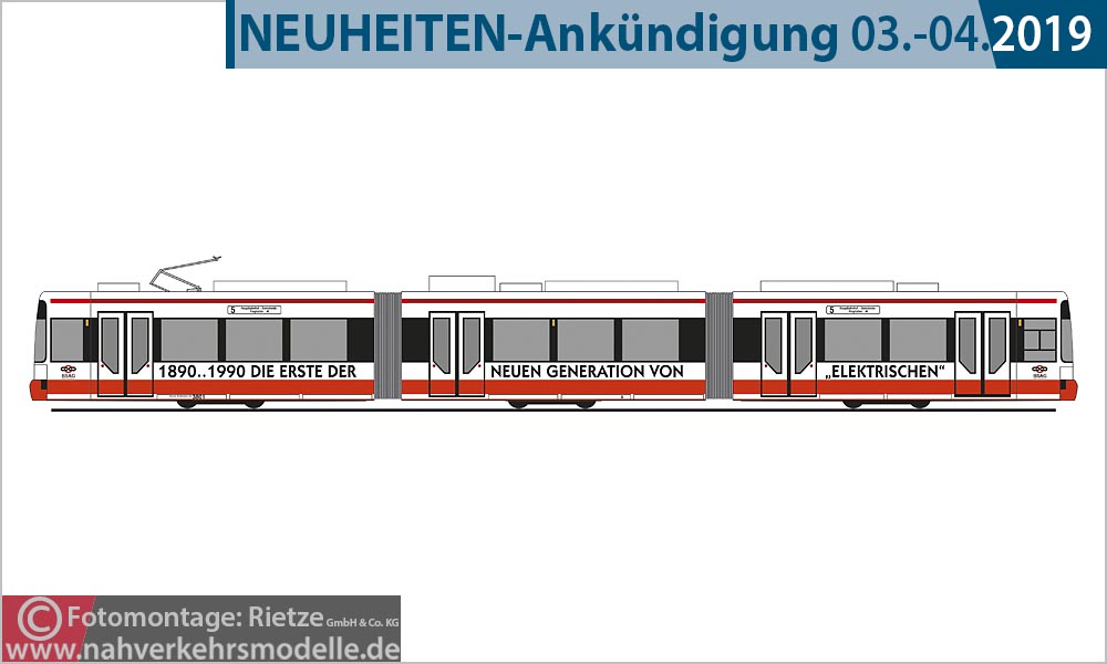 Rietze Linie8 Straenbahnmodell Artikel STRA01044 Adtranz G T 6 Bremer Straenbahn Aktiengesellschaft