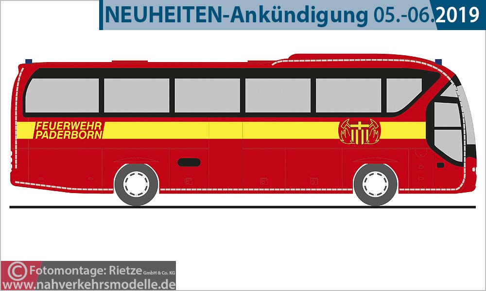 Rietze Busmodell Artikel 63916 Neoplan Tourliner Feuerwehr Paderborn