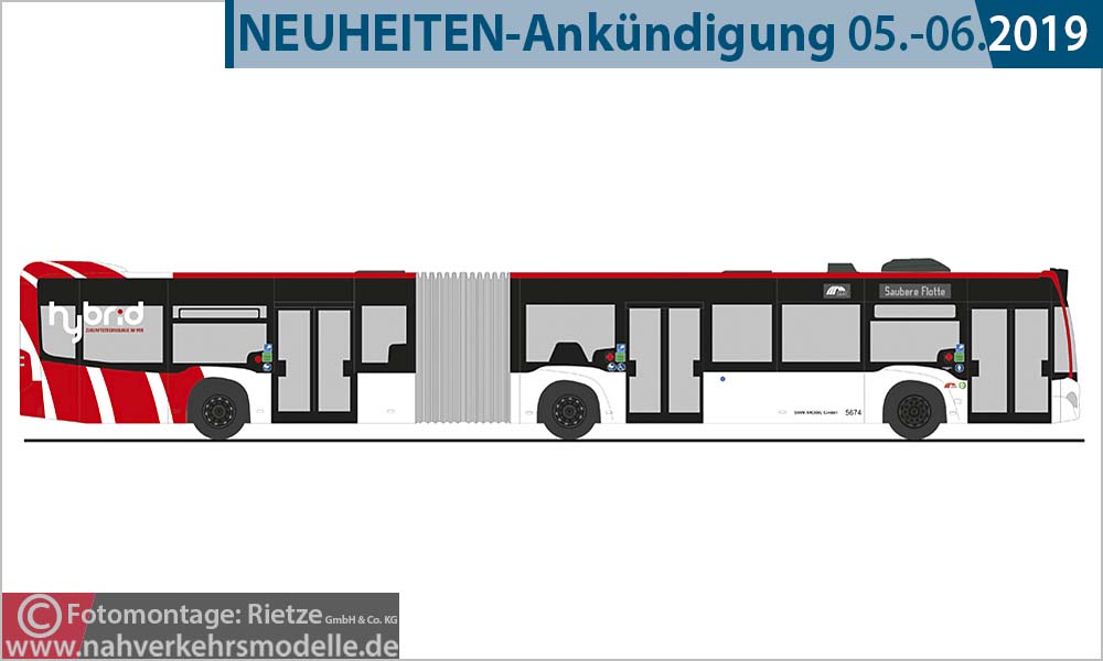 Rietze Busmodell Artikel 73645 Mercedes-Benz Citaro G 2015 Hybrid Stadtwerke Krefeld
