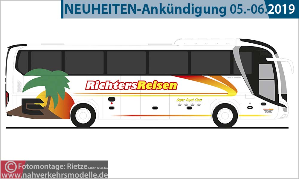 Rietze Busmodell Artikel 74819 M A N Lions Coach 2017 Richters Reisen Nordhorn in Niedersachsen