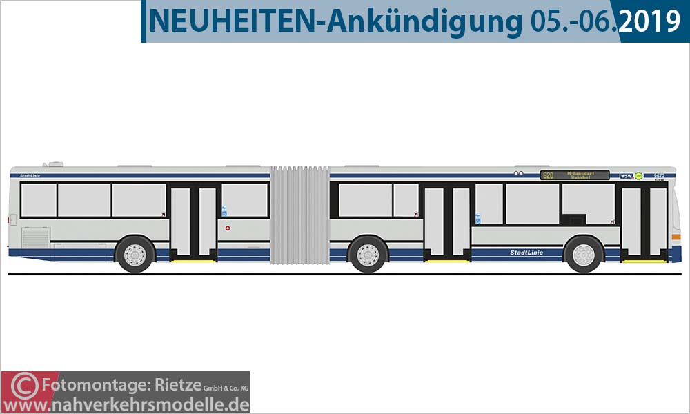 Rietze Busmodell Artikel 76407 Mercedes-Benz O 405 G N 2 Wuppertaler Stadtwerke