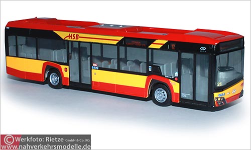 Rietze Busmodell Artikel 77200 Solaris Urbino 12 2019 Hanauer Straenbahn