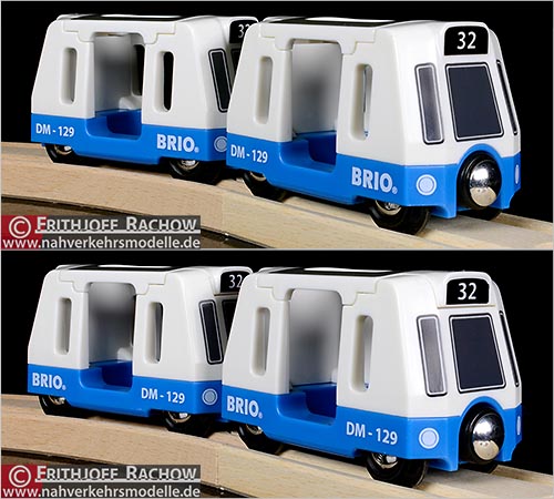 Brio Holzeisenbahn Artikel 33725 Doppeltraktion Straenbahn blau aus dem Travel Ferry Set